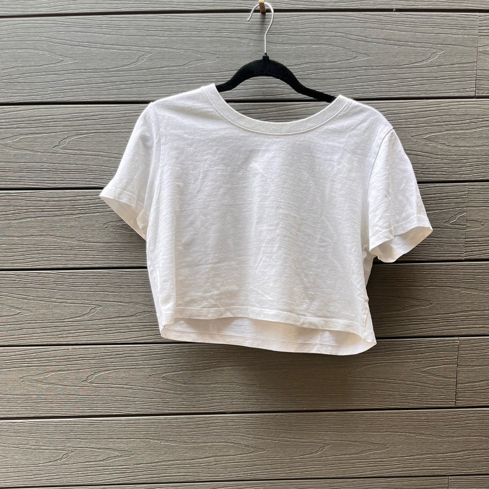 White Cropped Tee